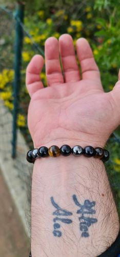 Customer photo review of DREIFACHER SCHÜTZER Tigerauge - Hämatit - Schwarzer Obsidian