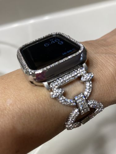 Customer photo review of Crystal Pavé Link Band for the Apple Watch