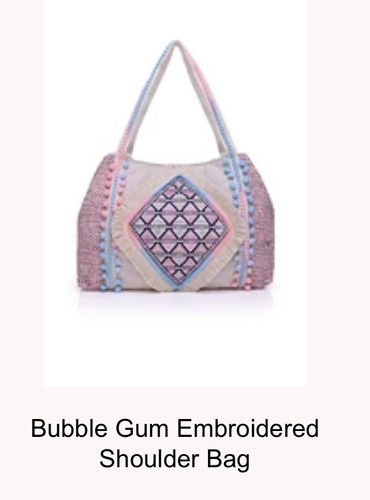 Customer photo review of Bubble Gum Embroidered Shoulder Bag