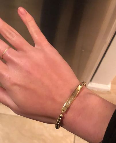 Customer photo review of 5mm Personalized Steel Bead Engravable ID Bracelet