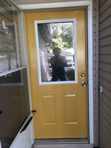 Customer photo review of Rain Glass and Frame Kit (Half Lite 22" x 36" Glass Size)