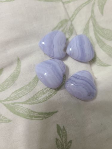 Customer photo review of Blue Lace Agate Heart Carvings for Happiness & Personal Growth