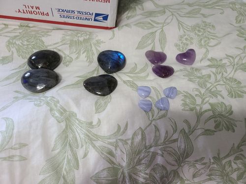 Customer photo review of Amethyst Heart Carvings for Protection & Healing