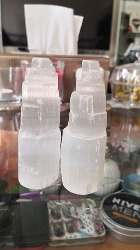Customer photo review of Raw Selenite Tower Lamps - Crystal Lamps