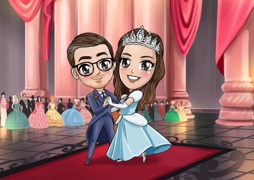 Customer photo review of Caricature cartoon dessinée à la main: En mode Chibi