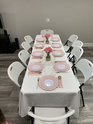 Customer photo review of Blush • Gold Plastic Cutlery Set | 32 Pieces