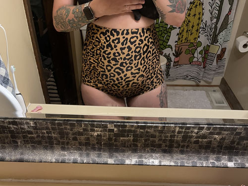 Customer photo review of Sun Baked Bottoms | Leopard Print