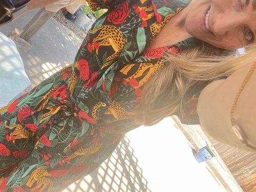 Customer photo review of Jaguar Paradise Black Animal Print Jumpsuit