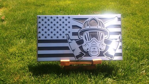 Customer photo review of Metal DIY American Flag - Firefighter