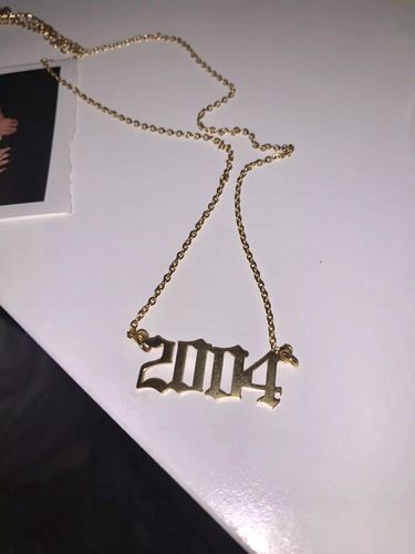 Customer photo review of Birth Year Custom Necklace