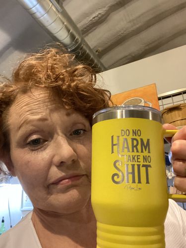 Customer photo review of $10/12 Tuesday | You Can Just Supercali Laser Etched Tumbler