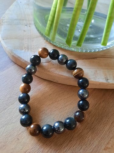 Customer photo review of DREIFACHER SCHÜTZER Tigerauge - Hämatit - Schwarzer Obsidian