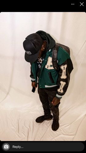 Customer photo review of "Blessed" Varsity Jacket