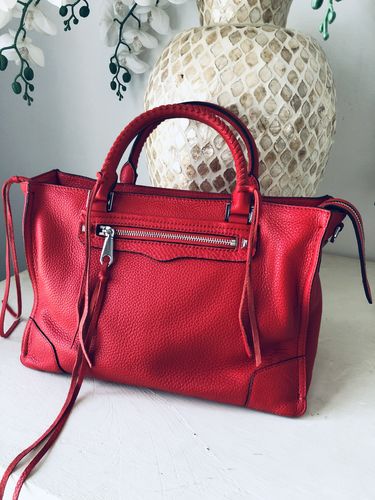 Customer photo review of Rebecca Minkoff Regan Leather Satchel (Tomato Red)