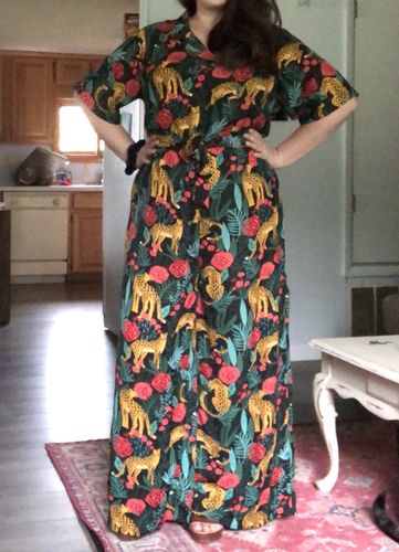 Customer photo review of Jaguar Paradise Black Animal Print Jumpsuit