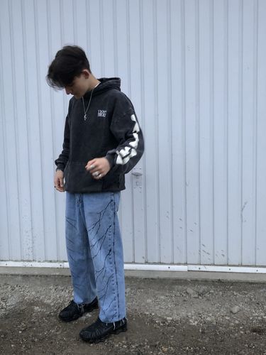 Customer photo review of Washed Skeleton Body Hoodie