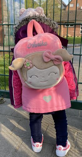 Customer photo review of Personalized Leyadoll Backpack (Pink)
