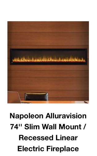 Customer photo review of Napoleon Alluravision 74'' Slim Wall Mount / Recessed Linear Electric Fireplace