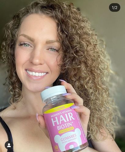 Customer photo review of Sugar-Free Biotin Vitamin Gummies with 10000mcg biotin for Hair Growth, Skin and Nails 60 Cts - 3 Natural Fruit Flavors