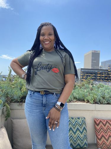 Customer photo review of Hey Lady💋™ Favorite Short Sleeve T-shirt