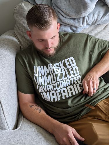Customer photo review of Unmasked Men's Apparel