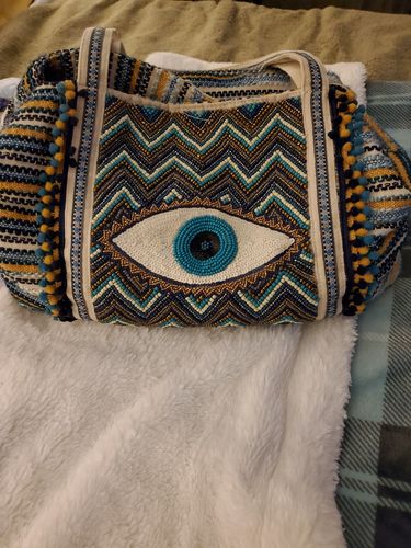 Customer photo review of Grecian Nights Evil Eye Tote
