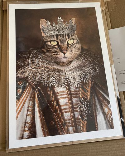 Customer photo review of The Queen - Custom Vintage Pet Portrait