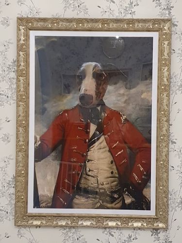 Customer photo review of The Cavalier - Custom Vintage Pet Portrait