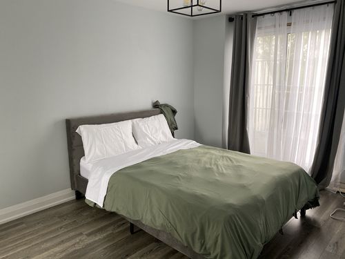 Customer photo review of Cunningham Platform Queen Bed - Grey Velvet