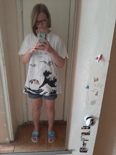 Customer photo review of Harajuku Style Wave and Koi Fish Tee