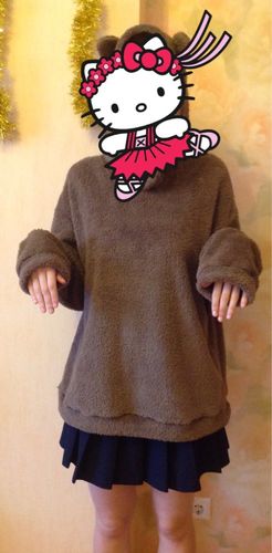 Customer photo review of Kawaii Style Fuzzy Bear Hoodie