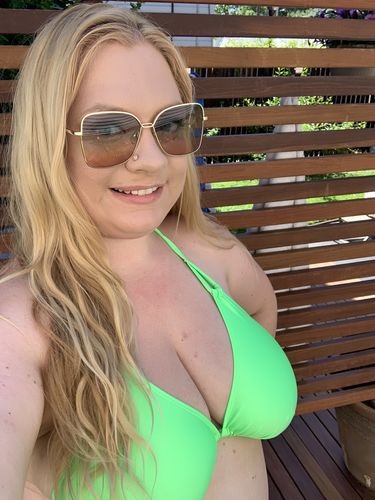 Customer photo review of Neon Green Triangle Top