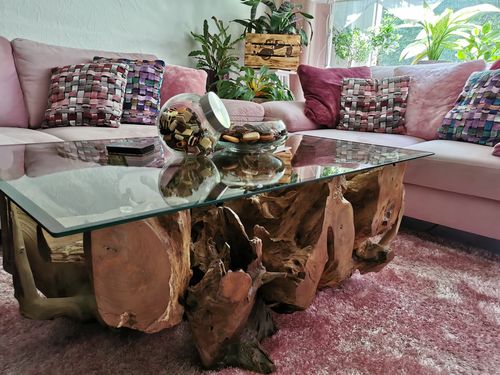 Customer photo review of Wurzelholztisch LARGO Rechteck 110x70 cm