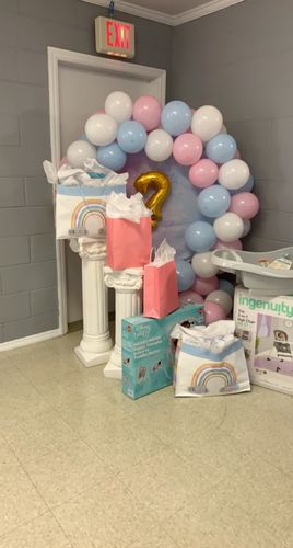 Customer photo review of Custom Round Fabric Backdrop for Birthday&Baby Shower&Wedding&Any Other Party