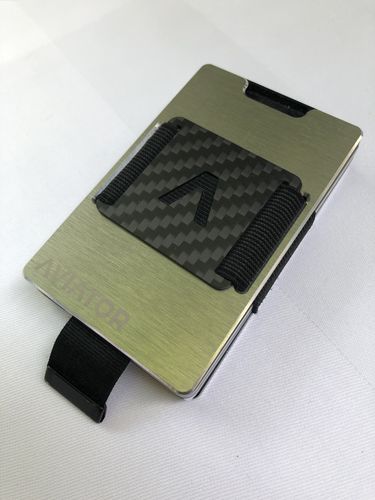 Customer photo review of Brushed Silver Aluminum Slim Wallet