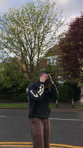 Customer photo review of Washed Skeleton Body Hoodie