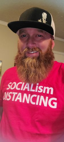 Customer photo review of Socialism Distancing Mens Apparel