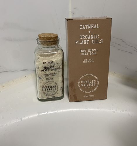 Customer photo review of Oatmeal & Plant Oil Sore Muscle Bath Soak
