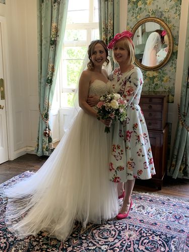 Customer photo review of Liana Pastel Mint Roses Flare Dress