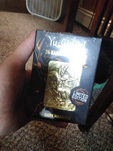 Customer photo review of Dark Magician Collectible 24K Gold Plated Metal Card - Ships April 2021. Pre-orders End January 31st.