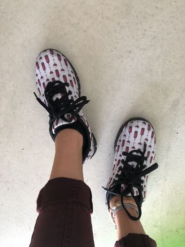 Customer photo review of Wine Bottle Pattern Print Women Sneakers