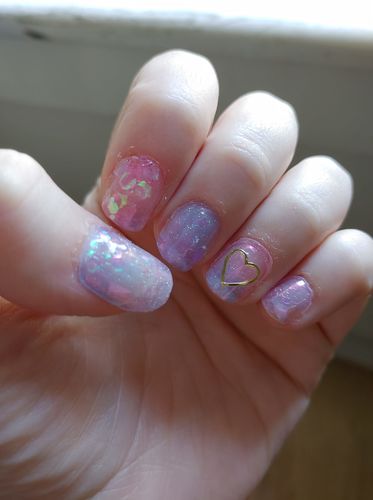 Customer photo review of Jelly Glitter Poly Nail Gel Extension Kit