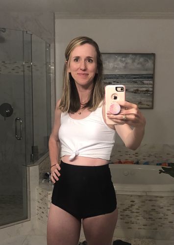 Customer photo review of Traveler Top | White Rib Knit