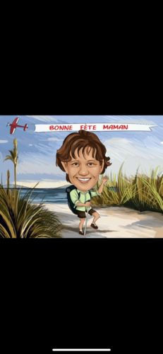 Customer photo review of Caricature dessinée à la main