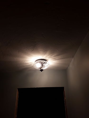 Customer photo review of Farmhouse Glass Flush Mount Ceiling Light