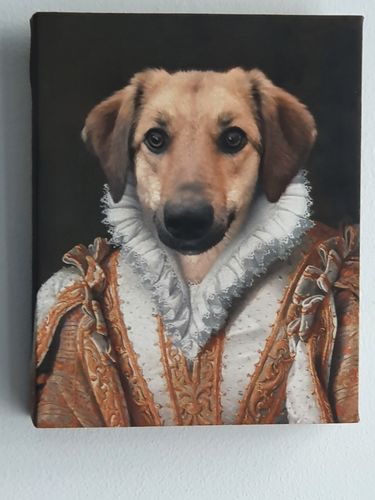 Customer photo review of The Princess – Custom Vintage Pet Canvas