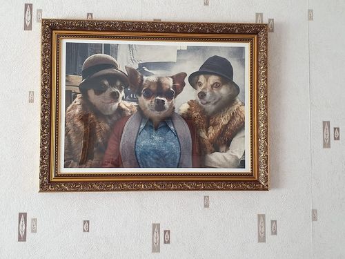 Customer photo review of Peaky Blinders 3 Pets (Female) – Custom Pet Portrait