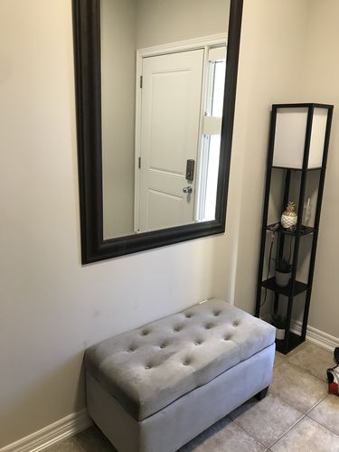 Customer photo review of Ellis Storage Bench - Grey Velvet