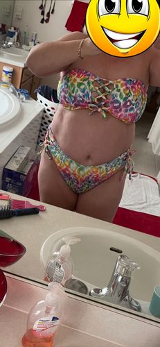 Customer photo review of Rainbow Animal Bandeau Top