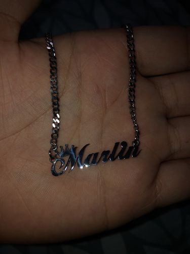 Customer photo review of Primal Custom Name Necklace